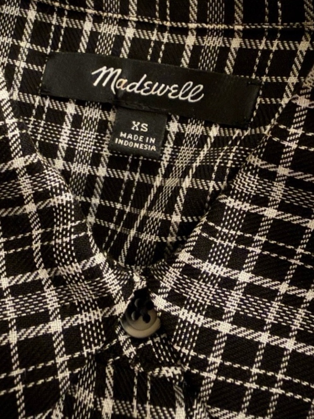 Madewell Black & White Plaid Dress